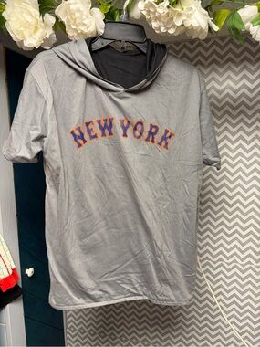 Reversible Black & Gray New York Mets Hooded Tee - Home & Away Jersey Styles